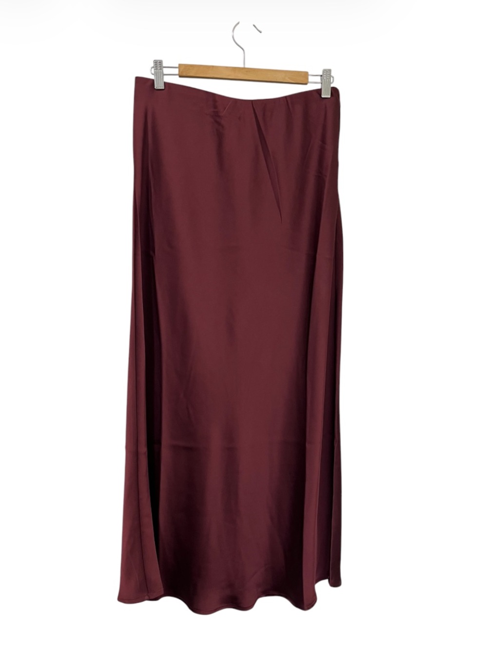NWT Elle Burgundy Satin Maxi Skirt